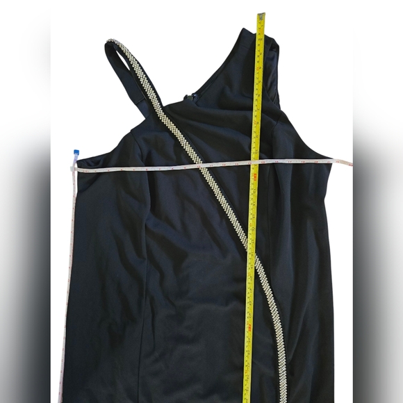 Torrid Black Crepe One-Shoulder Dress with Rhinestone Embellishments - Picture 7 of 10